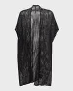 Image 1 of 6: Eileen Fisher Open-Knit Dolman-Sleeve Cardigan