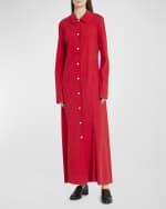 Image 2 of 6: THE ROW Myra Button-Front Shirtdress