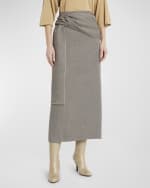 Image 2 of 6: THE ROW Laz Maxi Skirt with Knot Detail