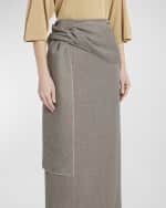 Image 6 of 6: THE ROW Laz Maxi Skirt with Knot Detail