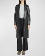 Image 2 of 5: THE ROW Babil Open-Front Leather Coat