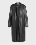 Image 1 of 5: THE ROW Babil Open-Front Leather Coat