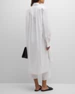 Image 4 of 6: THE ROW Elinor Long-Sleeve Bib-Front Midi Shirtdress