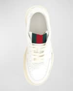 Image 4 of 4: Gucci ReWeb Sparrow Low-Top Leather Sneakers