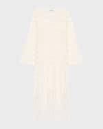 Image 1 of 6: SIMKHAI Pierce Long-Sleeve Fringe Maxi Dress