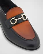 Image 3 of 5: Ferragamo Men's Gancini-Ornament Penny Loafers