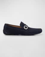 Image 1 of 6: Ferragamo Men's Calipso Gancini Suede Drivers
