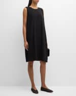 Image 5 of 6: Eileen Fisher Sleeveless Georgette Crepe Midi Tank Dress