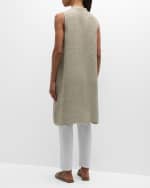 Image 3 of 6: Eileen Fisher Sleeveless Button-Down Linen Gauze Shirt