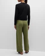 Image 3 of 6: Eileen Fisher Petite Ribbed Open-Front Linen-Cotton Cardigan