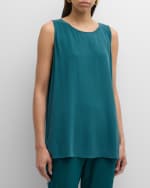 Image 2 of 6: Eileen Fisher Scoop-Neck Georgette Crepe Tunic