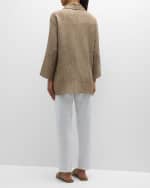 Image 3 of 6: Eileen Fisher Shawl-Collar Crinkled Open-Front Jacket