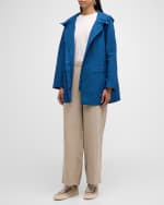Image 5 of 6: Eileen Fisher Lightweight Snap-Front Hooded Anorak