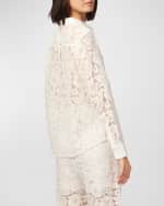 Image 2 of 3: Cami NYC Rosalind Silk Crochet Lace Button-Front Top