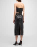 Image 3 of 6: Marc Jacobs Leather Slim Pencil Midi Skirt