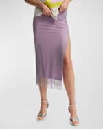 Image 2 of 4: Essentiel Antwerp Flaminglips Rhinestone-Embellished Mesh Midi Skirt