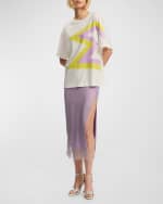 Image 4 of 4: Essentiel Antwerp Flaminglips Rhinestone-Embellished Mesh Midi Skirt