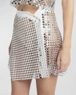 Image 6 of 6: Giorgio Armani Circular Lamé Mirror Wrap Mini Skirt