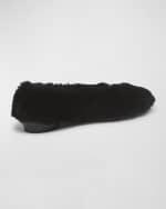 Image 2 of 5: Ferragamo Noella Shearling Buckle Ballerina Flats