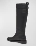 Image 2 of 5: Ferragamo Roly Leather Gancino Buckle Tall Boots