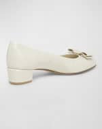 Image 2 of 5: Ferragamo Vara Croco Bow Ballerina Pumps