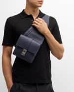 Image 2 of 6: Ferragamo Men's Twins Calf Leather Sling Bag
