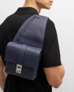 Image 3 of 6: Ferragamo Men's Twins Calf Leather Sling Bag