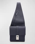 Image 1 of 6: Ferragamo Men's Twins Calf Leather Sling Bag