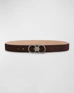 Image 1 of 2: Ferragamo Men's Suede Gancini Belt