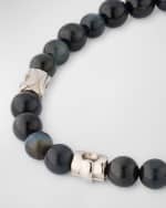 Image 3 of 5: Ferragamo Men's Brass and Stone Beaded Bracelet