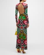 Image 3 of 5: Alice + Olivia Delora Fitted Long-Sleeve Backless Maxi Dress