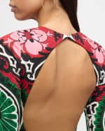 Image 5 of 5: Alice + Olivia Delora Fitted Long-Sleeve Backless Maxi Dress