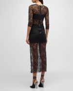 Image 3 of 7: Alice + Olivia Vanita Crystal Lace Crop Top