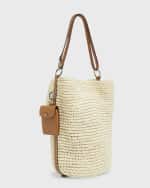 Image 4 of 5: Proenza Schouler White Label Raffia & Leather Bucket Bag