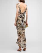 Image 3 of 6: JBQ Sevy Safari Printed Maxi Skirt