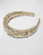 Image 2 of 3: Lele Sadoughi Kelly Metallic Ruched Headband