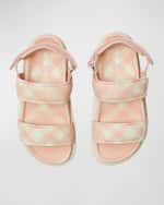 Image 6 of 6: Burberry Girl's Jamie Check Dual-Grip Sandals, Toddler/Kids