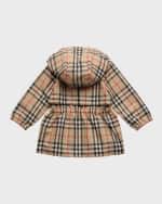 Image 5 of 6: Burberry Girl's Bridget Check-Print Lightweight Coat, Size 3-14