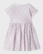 Image 4 of 4: Burberry Girl's Anorra Bias Check Short-Sleeve Dress, Size 3-14