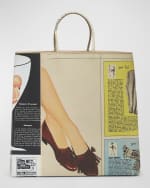 Image 1 of 6: Bottega Veneta Medium Newspaper-Print Tote Bag
