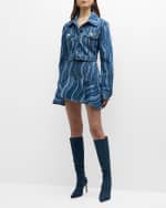 Image 7 of 7: AREA Sunray Crop Denim Jacket