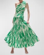 Image 3 of 4: Figue Blythe Ikat-Print One-Shoulder Peplum Top