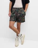 Image 4 of 6: John Elliott Men's Floral Mesh Practice Shorts