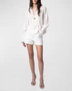 Image 4 of 5: Zadig & Voltaire Tricia Embroidered Cotton Blouse