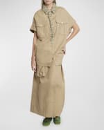 Image 7 of 7: Dries Van Noten Skilt Cargo Maxi Skirt