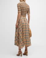 Image 3 of 6: Ulla Johnson Jules Smocked Silk Cotton Collared Crop Top