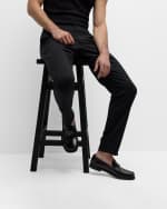 Image 2 of 6: Dolce&Gabbana Men's DG Brushed Calfskin Penny Loafers