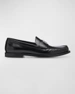Image 1 of 6: Dolce&Gabbana Men's DG Brushed Calfskin Penny Loafers