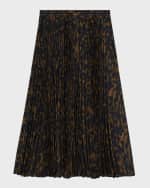 Image 1 of 5: Theory Sunburst Pleated A-Line Midi Skirt