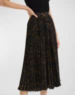 Image 5 of 5: Theory Sunburst Pleated A-Line Midi Skirt